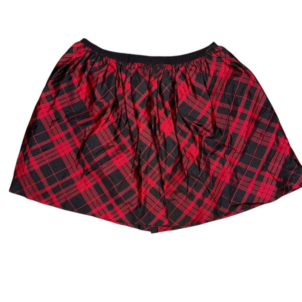 Ralph Lauren Girls Plaid A-Line Skirt Red taffeta 12-14 Christmas party holiday